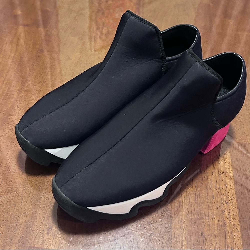 iRi NYC Black White Platform Slip On Athletic Comfort Shoes Women's EU 39 US 8.5 - Picture 4 of 14